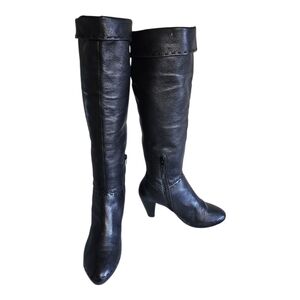 Gentle Souls Women's Boot Size 8.5 Tall Cone Heel Black Leather